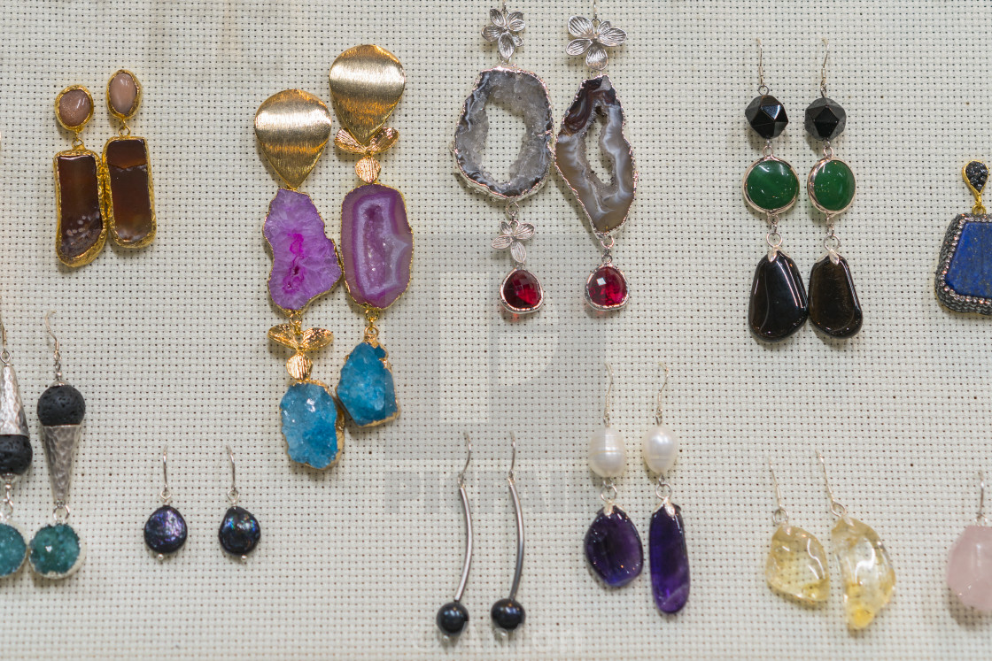 Precious stone earrings hot sale